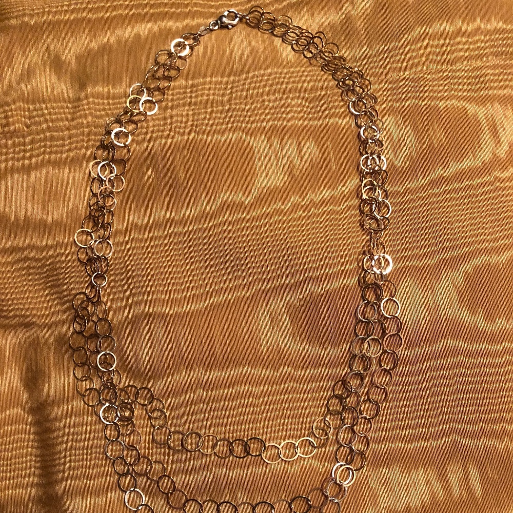 White and yellow gold plated necklace